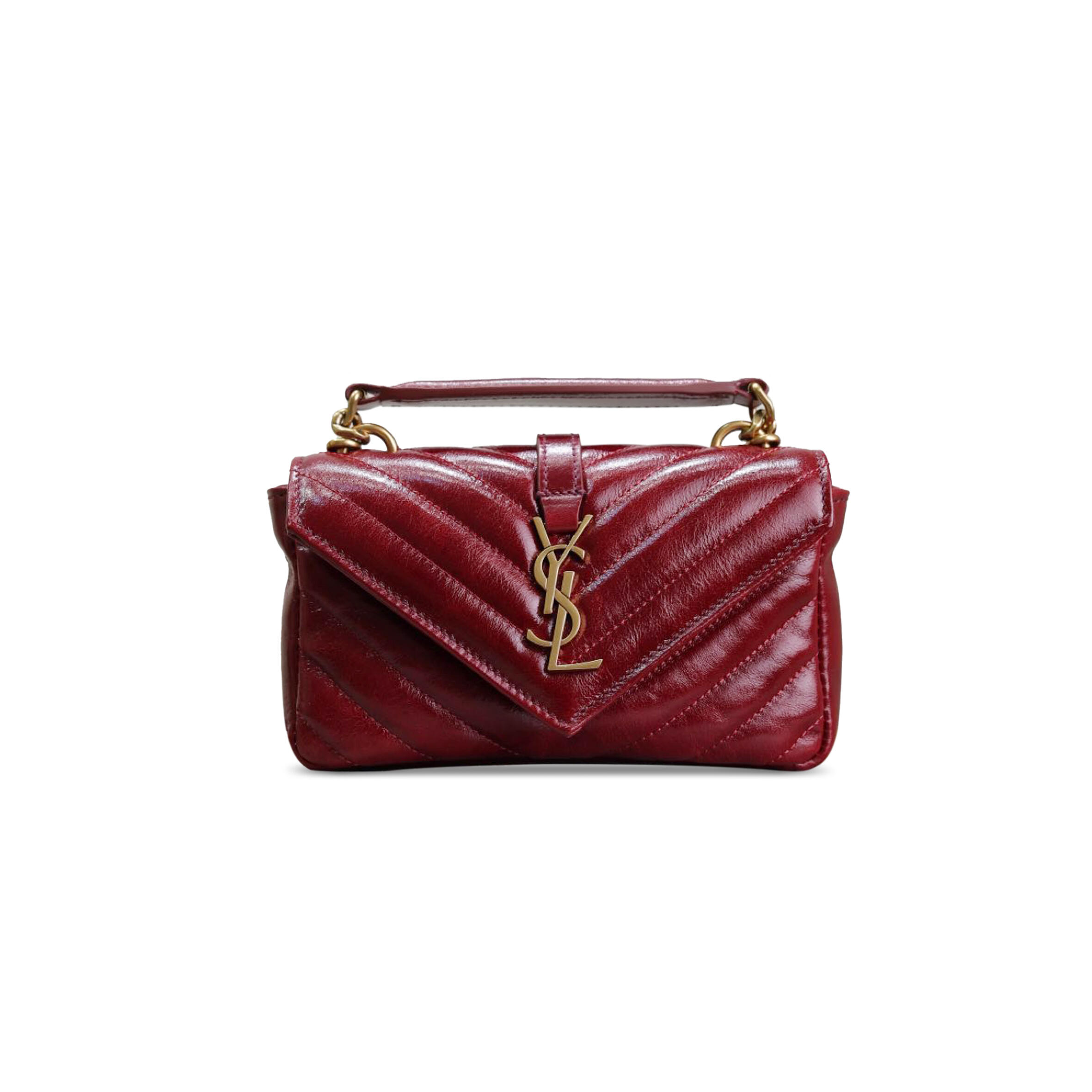 Y*L college mini chain bag in oil wax leather 779430 (20*13*3cm)